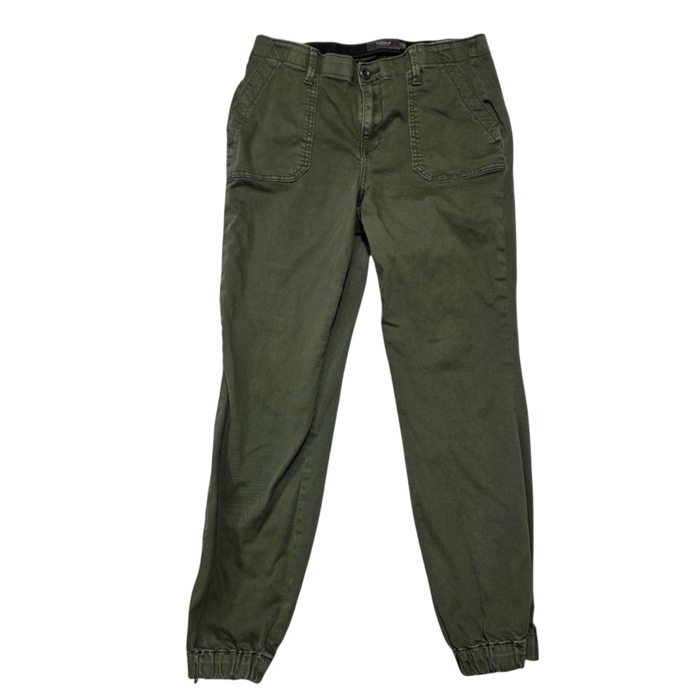 Torrid Green Twill Jogger Pants Womens 12T Olive Cotton Stretch Elastic Cuff